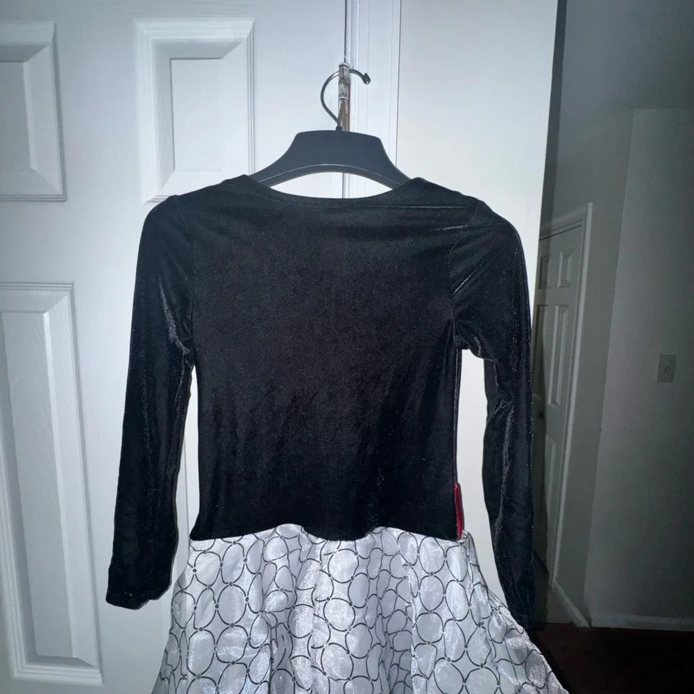 Bonnie Jean Black and White Dance Costume with Red Accent